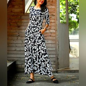 REBORN MAXI black and white Dress